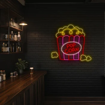 neon sign popcorn bucket fast food wall decor 2