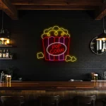 neon sign popcorn bucket fast food wall decor 1