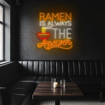 neon sign ramen bowl text japanese food restaurant decor 1
