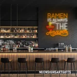 neon sign ramen bowl text japanese food restaurant decor 1