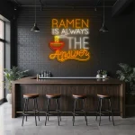 neon sign ramen bowl text japanese food restaurant decor 1