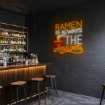 neon sign ramen bowl text japanese food restaurant decor 1