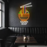 neon sign ramen soup bowl with chopsticks japanese food decor 1