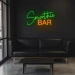 neon sign smoothie bar green and orange wall decor 1