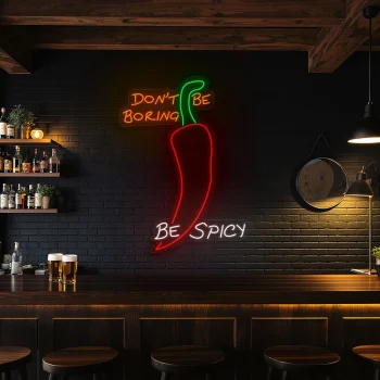 neon sign spicy chili pepper mexican food bar decor 1