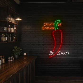 neon sign spicy chili pepper mexican food bar decor 2