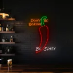 neon sign spicy chili pepper mexican food bar decor 1