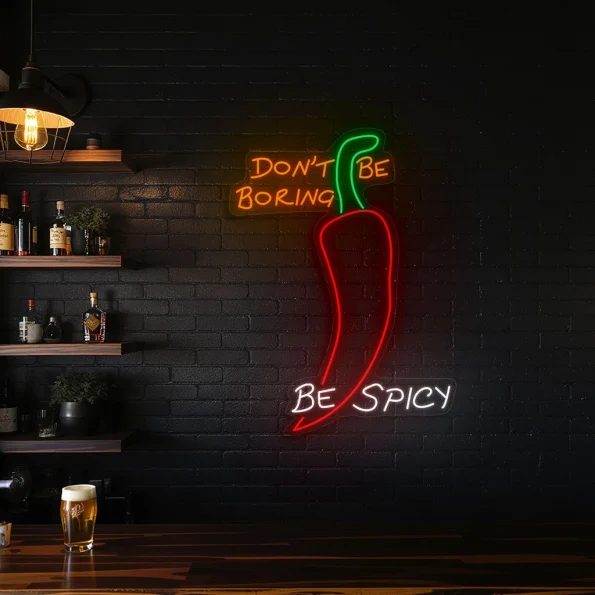 neon sign spicy chili pepper mexican food bar decor 3