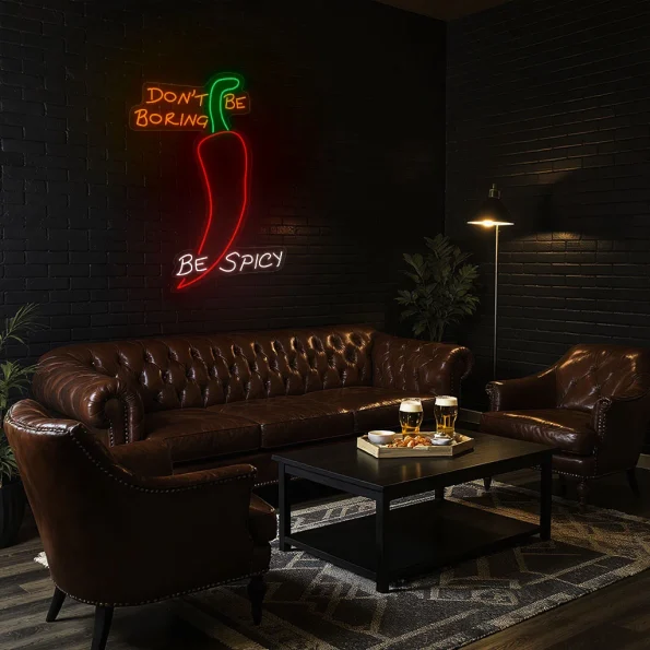 neon sign spicy chili pepper mexican food bar decor 4