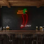 neon sign spicy chili pepper mexican food bar decor 1