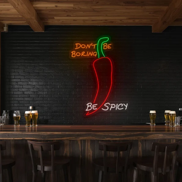neon sign spicy chili pepper mexican food bar decor 5