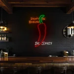 neon sign spicy chili pepper mexican food bar decor 1