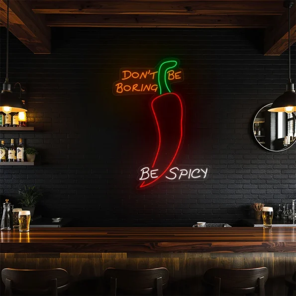 neon sign spicy chili pepper mexican food bar decor 6