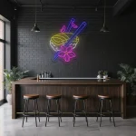 neon sign sushi and chopsticks japanese food wall decor 1
