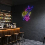 neon sign sushi and chopsticks japanese food wall decor 1