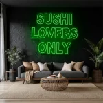 neon sign sushi lovers only text japanese food wall decor 1