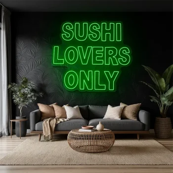 neon sign sushi lovers only text japanese food wall decor 1
