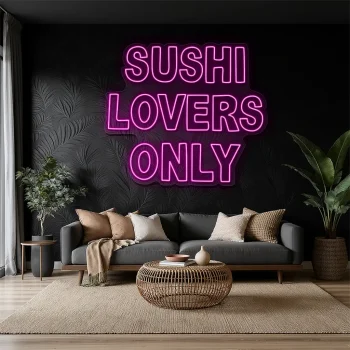 neon sign sushi lovers only text japanese food wall decor 2