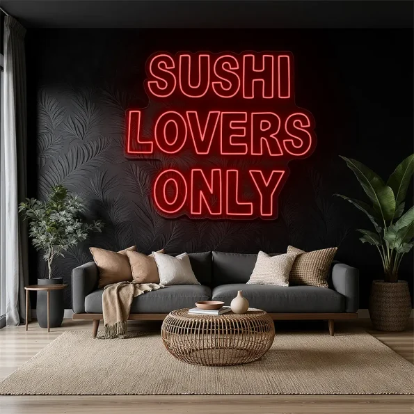 neon sign sushi lovers only text japanese food wall decor 3