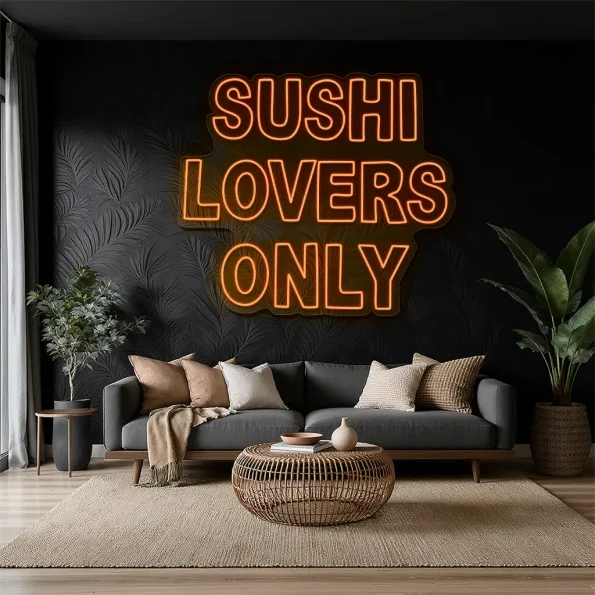 neon sign sushi lovers only text japanese food wall decor 4