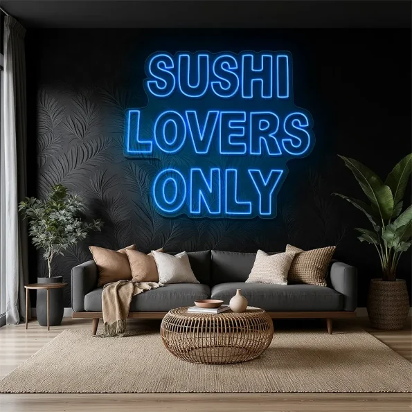 neon sign sushi lovers only text japanese food wall decor 5
