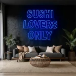 neon sign sushi lovers only text japanese food wall decor 1