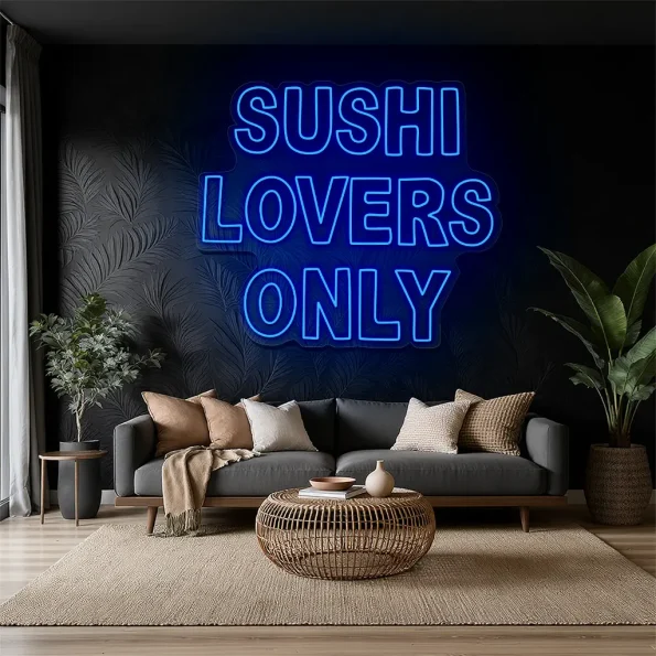 neon sign sushi lovers only text japanese food wall decor 6