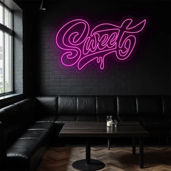 neon sign sweet text fast food restaurant decor 2