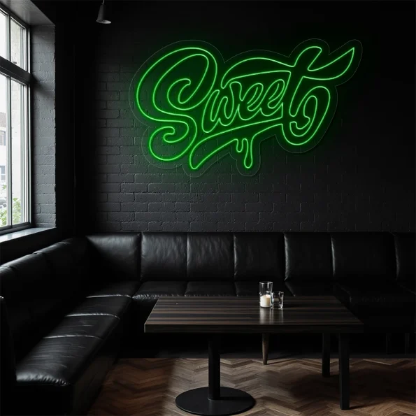 neon sign sweet text fast food restaurant decor 4