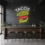 neon sign tacos street food with taco icon bar decor 1