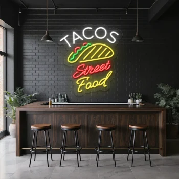 neon sign tacos street food with taco icon bar decor 1