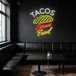 neon sign tacos street food with taco icon bar decor 1