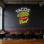neon sign tacos street food with taco icon bar decor 1