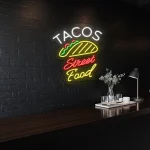 neon sign tacos street food with taco icon bar decor 1
