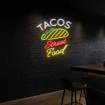 neon sign tacos street food with taco icon bar decor 1