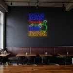 neon sign tequila bottle and chili pepper bar decor 1