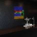neon sign tequila bottle and chili pepper bar decor 1