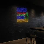 neon sign tequila bottle and chili pepper bar decor 1