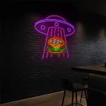 neon sign ufo burger fast food decor 1