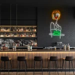 neon sign woman face with coffee cup art for cafe decor 1