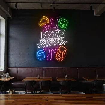 neon sign wtf where s the food fast food icons restaurant decor 1