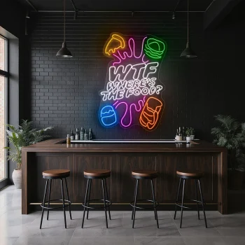 neon sign wtf where s the food fast food icons restaurant decor 2