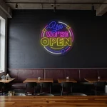 neon sign yes we re open text bar decor 1