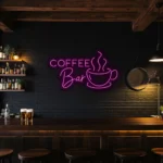 neon sign coffee bar text with cup icon for cafe decor 1