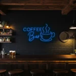neon sign coffee bar text with cup icon for cafe decor 1