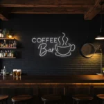 neon sign coffee bar text with cup icon for cafe decor 1