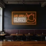 neon sign coffee closed text with cup icon cafe decor 1