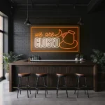 neon sign coffee closed text with cup icon cafe decor 1
