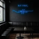 neon sign coffee text but first coffee wall decor 1