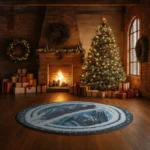 Blue Gray 3d Train Rug Illusionary Art For Your Living Space 1